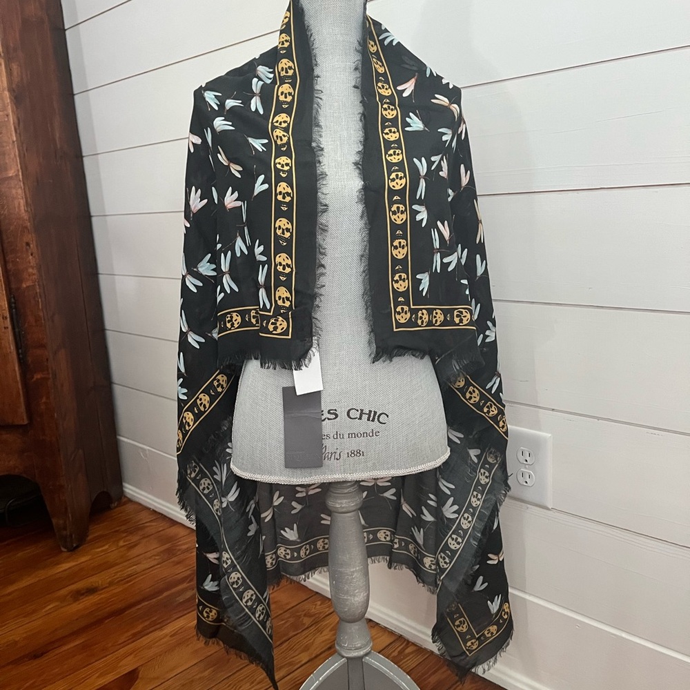 Alexander McQueen Dragonfly and Skull Scarf Shawl - Picture 8 of 14